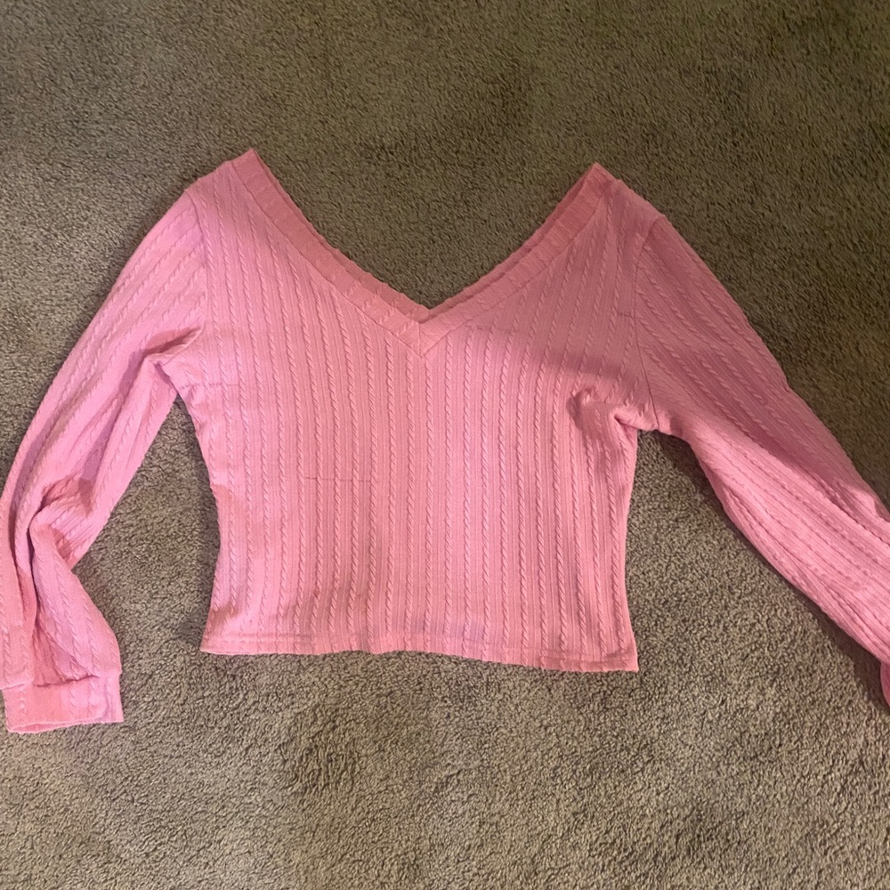 Pink Scoop neck Sweater